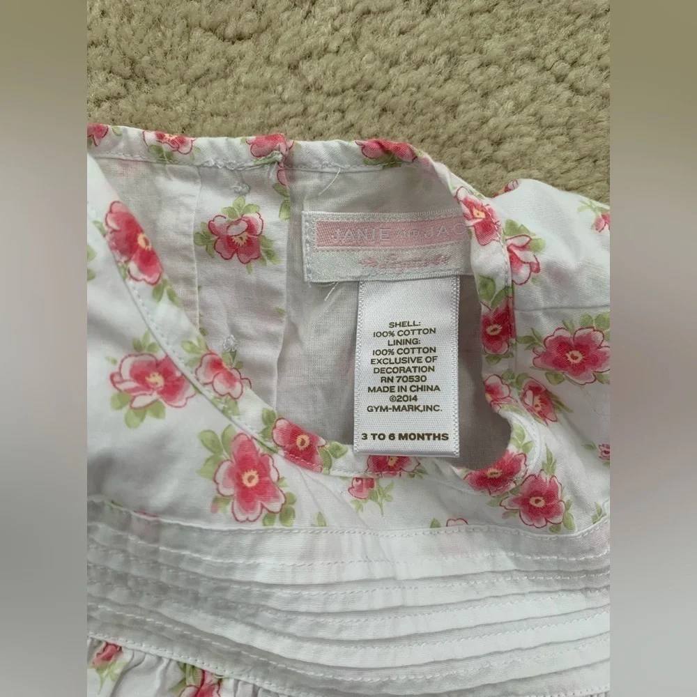 Janie and Jack Size 3-6 Months Floral Bubble Romper